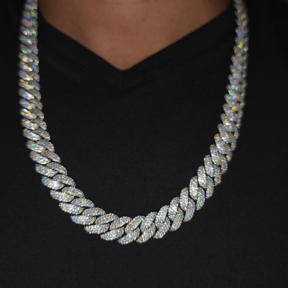 🔥 24” Iced-Out Miami Cuban Chain – S925 Solid Sterling  Silver , 12mm